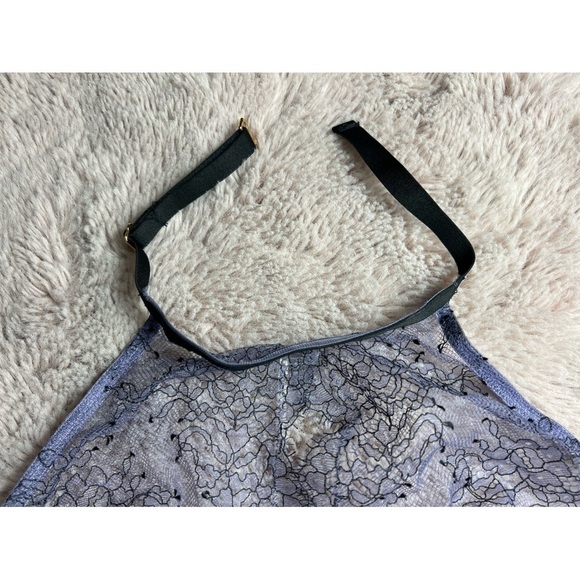 Victoria's Secret Very Sexy Purple Lace Sheer Underwire High Neck Bra Size 38C - Picture 9 of 13